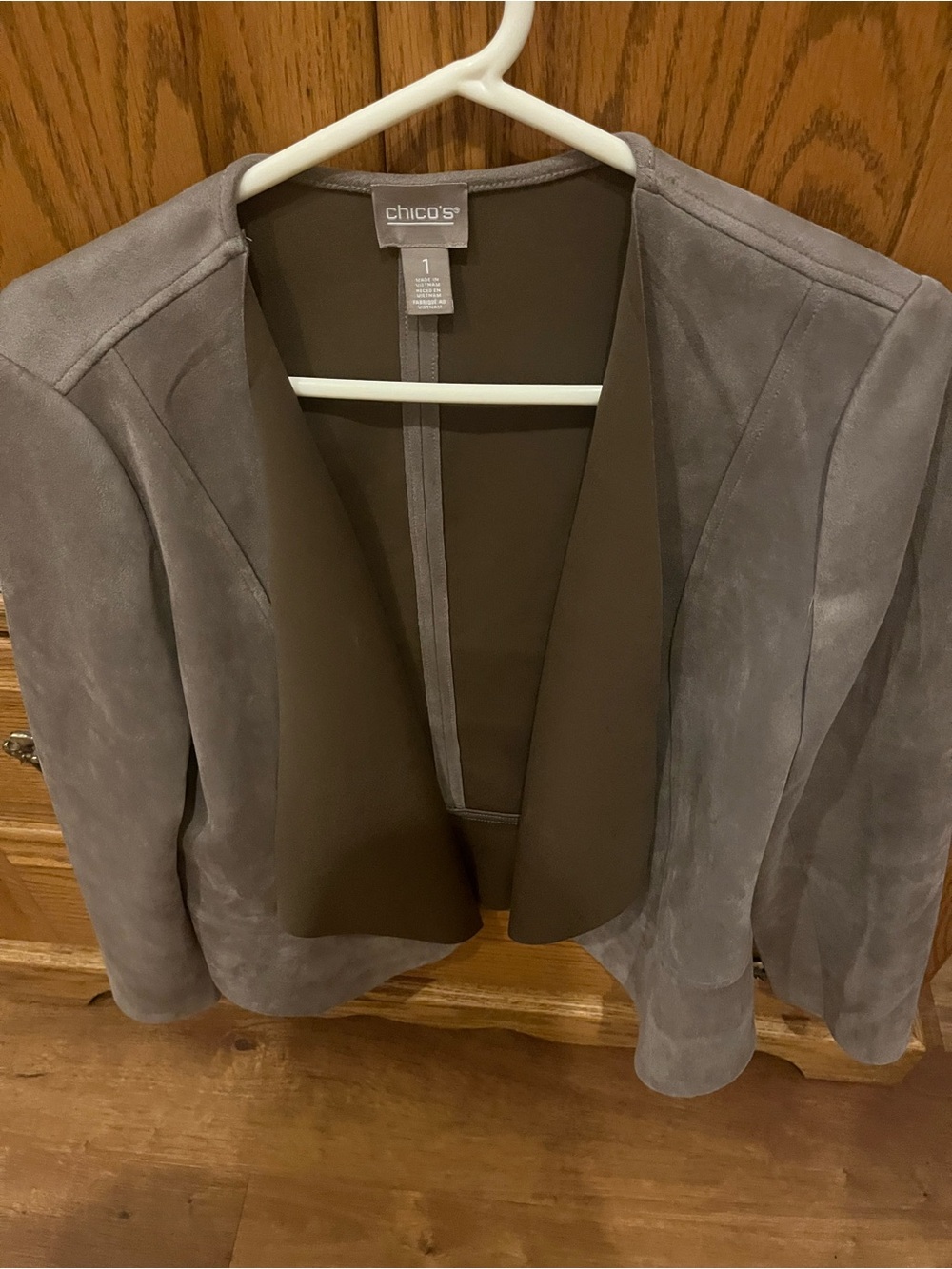 Chico's Women's tauoeOpen-Front faux Suede Jacket